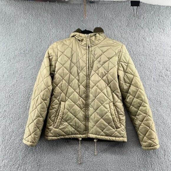 CX Diamond Quilted Fleece Lined Nylon Puffer Jacket Green - Picture 3 of 15